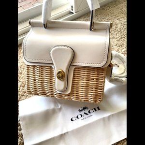 Coach Willis 18 Leather & Wicker Top Handle Bag crossbody bags
